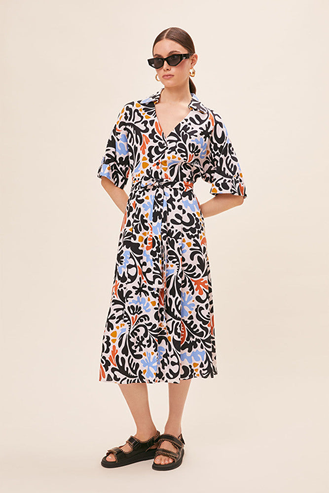 SUNCOO Carina Long Shirt Dress