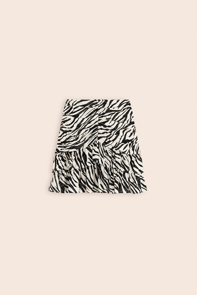 SUNCOO Flavie Zebra Print Skirt