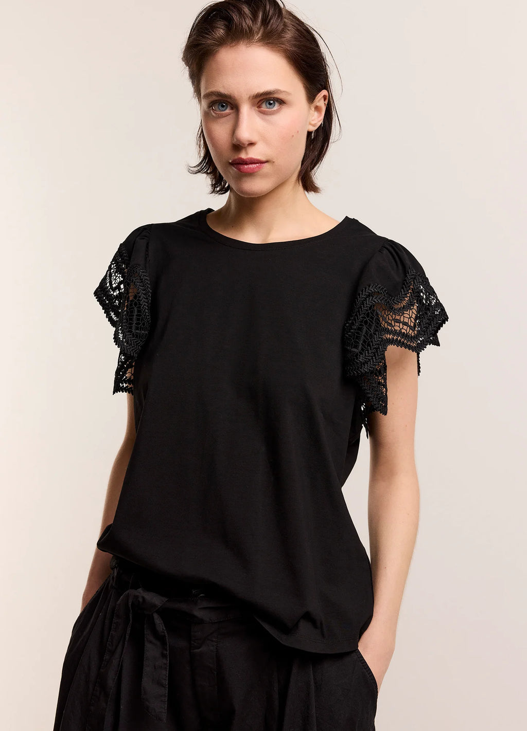 Summum Woman Jersey top with lace